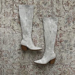 Vegan Suede, knee-high boots 6 1/2